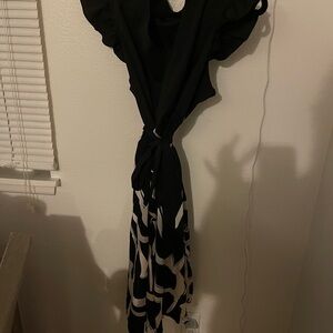 SHEIN Black and White Midi Dress